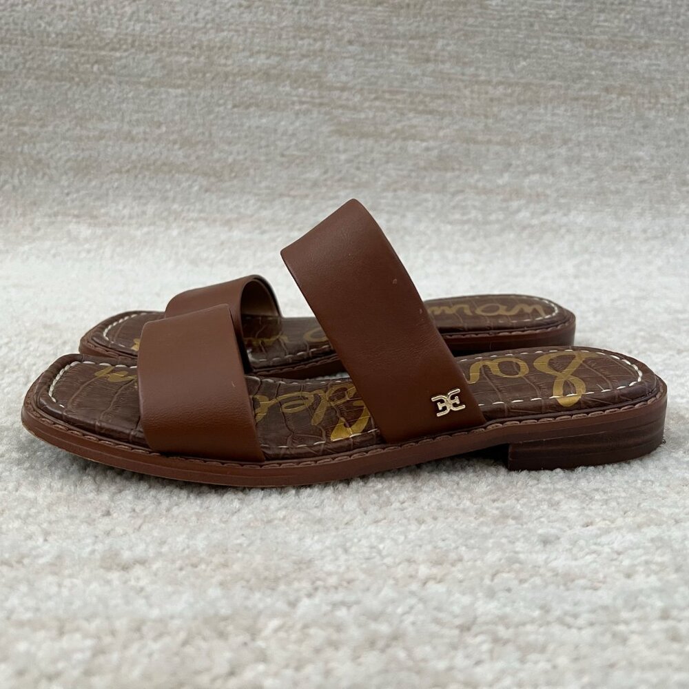 Sam Edelman Haydee Leather Square Toe Sandals Slides Shoes 6